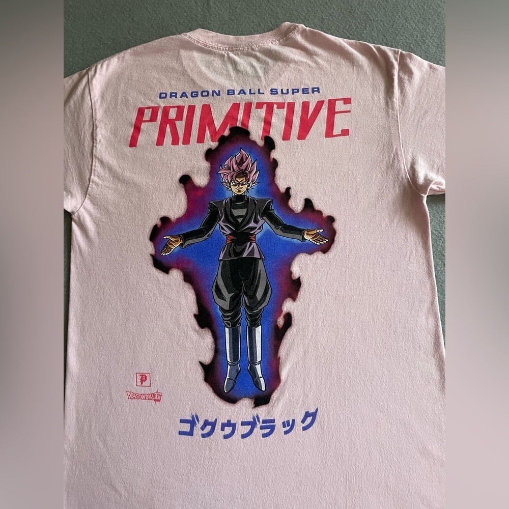 Primitive Dragon Ball Z Black Rose Goku T-Shirt Medium Pink Y2K Anime Skate - Picture 7 of 7